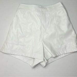 Women's leather White Shorts